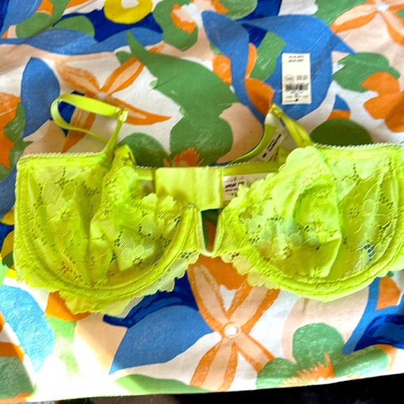 Aerie Balconette Bra Lime Lace ~Real Good~size 34D NWT $44.95 - Picture 2 of 5